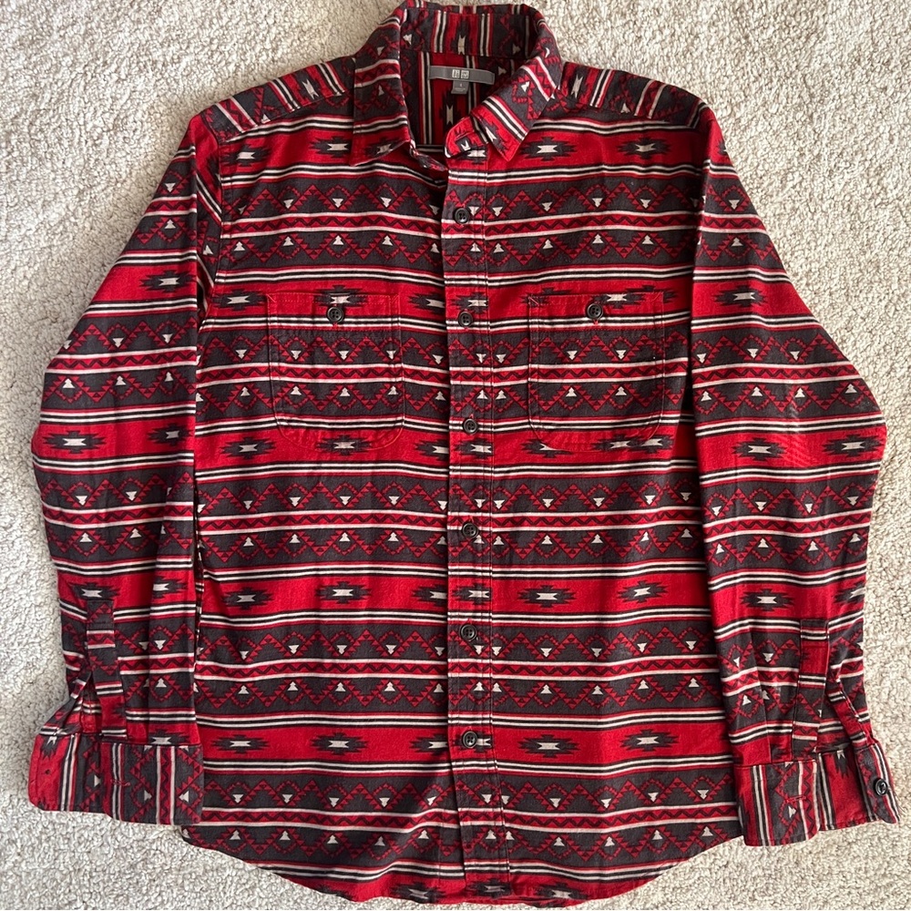 Aztec Uniqlo button-up shirt
